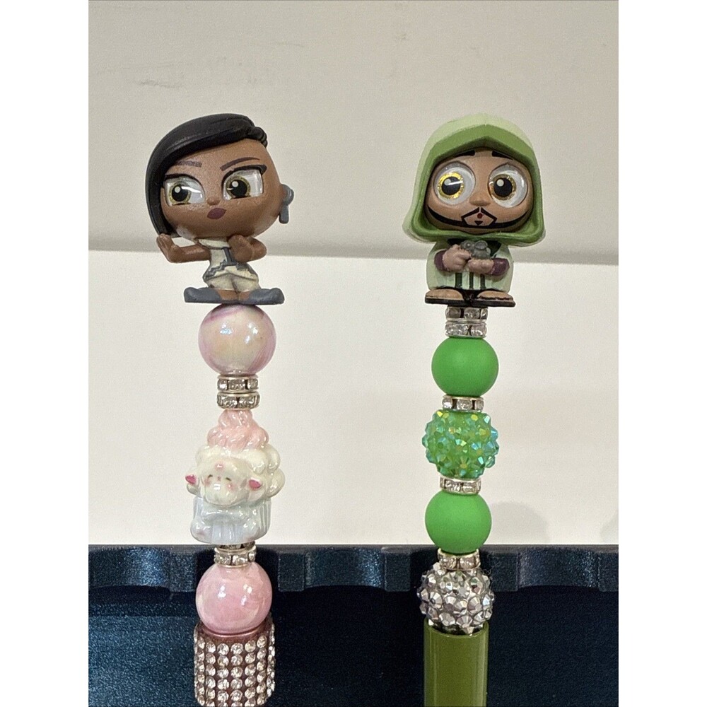 New Doorables Beaded Writing Ink Pen Lot Raya & The Last Dragon + Encanto Bruno